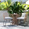 Flash Furniture 3PC Natural Rattan Rope Bistro Set with Side Table TW-VN01516-NAT-LGY-GG